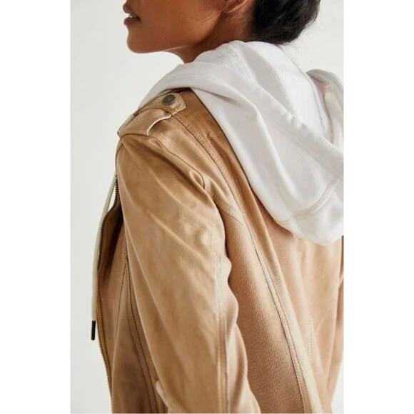 Jakett Hannah Patina Leather Jacket With White Hood - Picture 15 of 16
